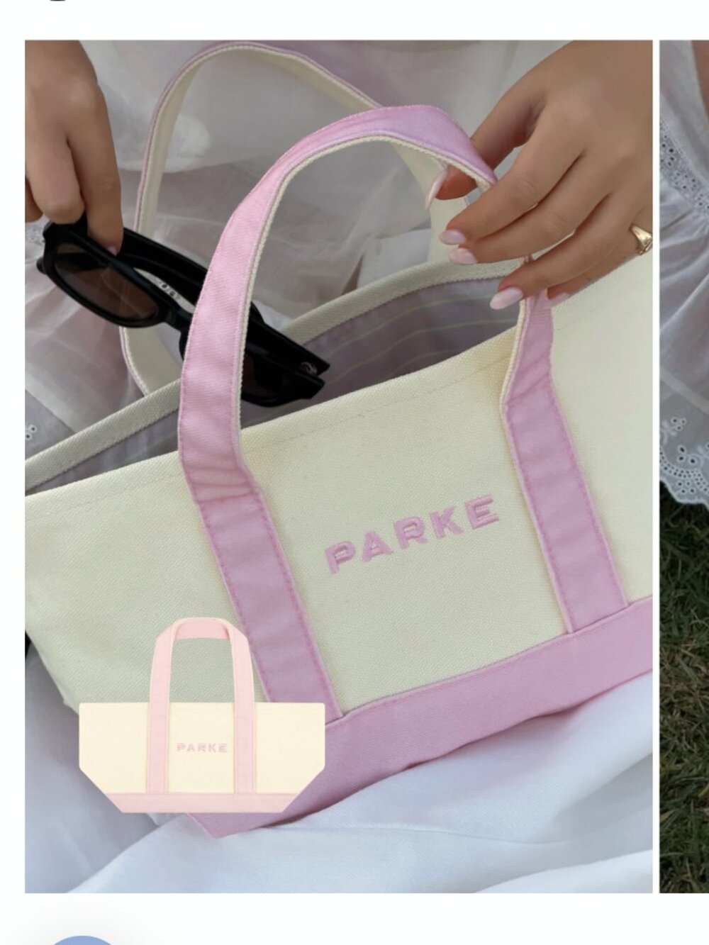 PARKE SPRINKE Mini Tote in Creme & Pink  NWT 2026 Birthday Collection